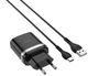 Сетевое зарядное устройство для телефона, смартфона с быстрой зарядкой QC 3.0 + кабель USB Type-C Android HOCO C12Q |1USB, 3A, 18W, QC3.0| Черный - изображение 1