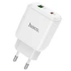 Мережевий Зарядний Пристрій Hoco N5 Favor 20W PD+QC3.0 (1USB/1Type-C/3A) (Білий) - зображення 1