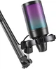 Игровой микрофон USB кардиодный с RGB подсветкой для стрима и записи черный - изображение 4