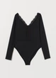 Боді H&M XXS Чорний (HM-0748573-9-Black) - зображення 1