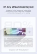 Механічна бездротова (Bluetooth + 2,4G) клавіатура з HOT SWAP AULA F87Pro RGB Gray wood switch V3 УКР/АНГЛ WHITE/GREY (F87WG) - зображення 5