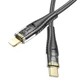 Кабель Hoco U121 з індикатором Type-C to Lightning PD 27W 1.2m black - зображення 3