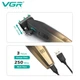 Машинка для стрижки волос аккумуляторная Professional Turbo с разными насадками VGR V-003 Золотая - изображение 6