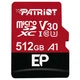 Карта пам'яті Patriot microSDXC (UHS-1 U3) EP Series 512Gb class 10 V30 (R-100MB/s, W-80MB/s) (adapter SD) (PEF512GEP31MCX) - зображення 1