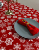 Скатерть тефлоновая Delight Красная с белыми снежинками 130х170 см (Red_white_snowflakes_130x170) - изображение 4