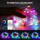 Светодиодная гирлянда RGB IC 5 м, разноцветная от USB с пультом и управлением с телефона IP68 - изображение 4