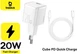 Швидка зарядка Baseus Charger PD 20W з кабелем для Iphone, Apple. Cube PD білий - зображення 1