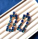 Серьги бижутерия длинные в камнях Jeweston Синие - изображение 5