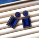 Серьги бижутерия Большие камни Accessories Синие - изображение 3