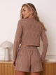 Кофта женская пижамная из трикотажа Ангора свободного кроя с открытой горловиной Seventeen S-M Коричневая 2238.6225 - изображение 2