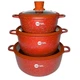 Набор из трех круглых антипригарных кастрюль Higher Kitchen НК 325 (3 л, 5 л, 7 л) Крансый - изображение 1