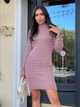 Вязаное платье пудрового цвета 30288 One Size - изображение 3