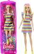 Lalka Barbie Fashionistka z aparatem ortopedycznym i sukienką w paski (HJR96) (0194735094325) - obraz 1