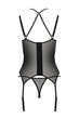 Корсет прозрачный Passion DROSERA CORSET с пажами для чулок Черный 2XL/3XL - изображение 5