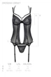 Корсет прозрачный Passion DROSERA CORSET с пажами для чулок Черный 2XL/3XL - изображение 6
