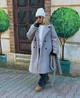 Жіноча Еко шуба Hapy Brand з поясом Модель 0113 розмір 42-48 Сіра - зображення 1