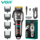 Аккумуляторная машинка для стрижки VGR V-699 , 4 насадки, LED дисплей, черная - изображение 2
