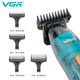 Тример акумуляторний Professional VGR V-961, 4 насадки, LED дисплей - зображення 6
