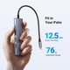 USB Хаб UGREEN CM511 5 in 1/USB-C/HDMI/3xUSB 3.0/USB-C PD/Grey (UGR-15597) - изображение 3