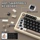 Бездротова механічна клавіатура ATTACK SHARK X85PRO (75% ANSI Layout, TFT-дисплей), Hot-Swap WIRED+2.4G+BT5.0, Cheese White - изображение 8