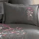 Євро комплект постільної білизни HOBBY Poplin EMILIA з вишивкою сірий 200*220/2*50*70 - зображення 3
