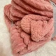 Теплый мягкий плед покрывало Шарпей Полоски Malloory на овчине 200x230 Евро Розовый - изображение 5