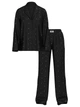 Піжама сатинова Glazed Satin Dew Drop Long Pajama Set Black розмір S - зображення 2