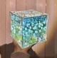 Декоративний світлодіодний нічник DIY у вигляді куба з 3D-ефектом квітучих лілій і прозорим корпусом, Blue - зображення 3