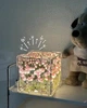 Декоративный светодиодный ночник DIY в виде куба с 3D-эффектом цветущих лилий и прозрачным корпусом, Pink - изображение 7