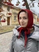Шапка - капюшон теплая вязаная женская, теплый чепчик с завязками шерстяной Красный - изображение 1