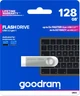 Флеш память USB Goodram UNO3 128GB USB 3.2 Gen1 Steel (UNO3-1280S0R11) - изображение 3
