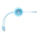 Кабель Baseus Bright Mirror 2 Series Retractable 3-in-1 Fast Charging Data Cable USB to M+L+C 3.5A 1.1m Sky Blue (CAMJ010017) - изображение 4