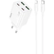 Мережевий зарядний пристрій Hoco N55 20W 2C+2U + кабель Type-C to Lightning - White - зображення 1