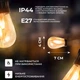 Гірлянда вулична у стилі ретро світлодіодна жовта S14 на 10 LED ламп завдовжки 5 метрів від мережі (LUG-S14Y) - зображення 5