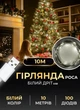 Гірлянда нитка роса на ялинку 10 м від юсб GarlandoPro на 100 led світлодіодів крапля білий провід Біла - зображення 1