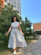 Платье женское INDIGO BLUE 024569 длинное без рукавов воротник стойка серое - изображение 6