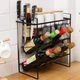 Полиця кухонна Stenson 3 ярусна Чорна 34х18.5х37.5 см (M50225 bl.) - зображення 7