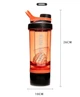 Шейкер CASNO KXN-1199 600 мл (+150 мл), Orange/Black - изображение 2
