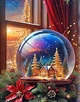 Набор алмазной мозаики НА подрамнике с голограммными и фейри даст алмазами АлМазка Снежный шар 40х50см АЛМр203 - изображение 1