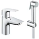Смеситель для раковины GROHE BauEdge New 23757001 с душевым гарнитуром - изображение 1