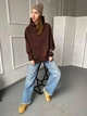 Худи теплый оверсайз на флисе Ballet Grace с капюшоном унисекс Шоколад 42-46 (XS-S) - изображение 1