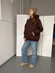 Худи теплый оверсайз на флисе Ballet Grace с капюшоном унисекс Шоколад 42-46 (XS-S) - изображение 5