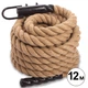 Канат для лазанья из сизаля с креплением COMBAT BATTLE ROPE Zelart FI-0910-12 12м коричневый - изображение 1