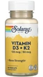 Витамины D3 и K2, без сои, 60 капсул VegCap «Solaray» - изображение 1