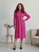 Платье в рубчик длинное осеннее женское Merlini Донато 700001388 L-XL Розовое (700001388_2) - изображение 13