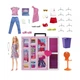Набір Barbie Fashionistas Dream Closet / Барбі Двоповерхова шафа Мрії з лялькою та одягом HGX57 - зображення 3