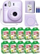 Набор Fujifilm INSTAX Mini 12 Lilac Purple фиолетовая фотокамера мгновенной печати / картриджи 100 фото / чехол / альбом 64 фото Фиолетовый - изображение 1