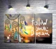Модульная картина Индейский ловец снов рядом с фразой "follow your dream" 102x67 см Модуль №2 (003143) - изображение 1