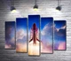 Модульная картина Мощная сила поднимает ракету в космос 130x103 см Модуль №4 (003130) - изображение 1