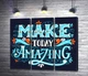 Модульная картина Небесна бірюза літер фрази "make today amazing" 132x111 см Модуль №2 (003484) - зображення 1